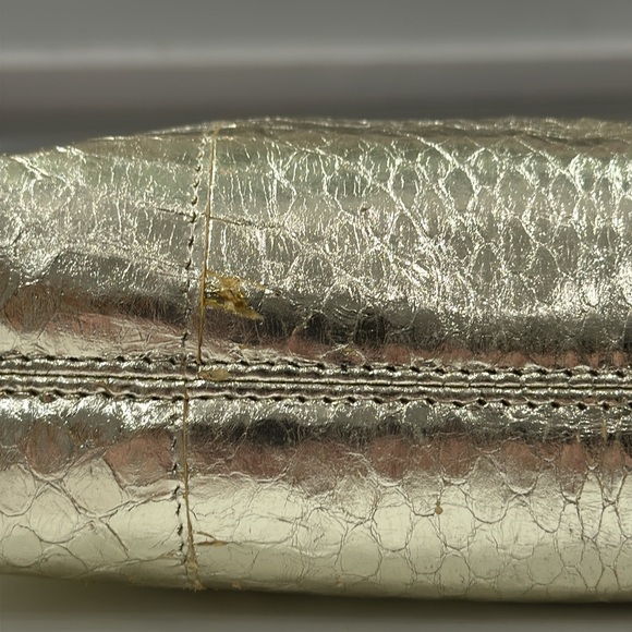 Vintage Robinson’s Metallic Gold Snakeskin Evening Bag - Serpentine Chain VGVC - Picture 12 of 16